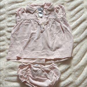 Ralph Lauren Polo Dress and Bloomers Set pink size 3mo